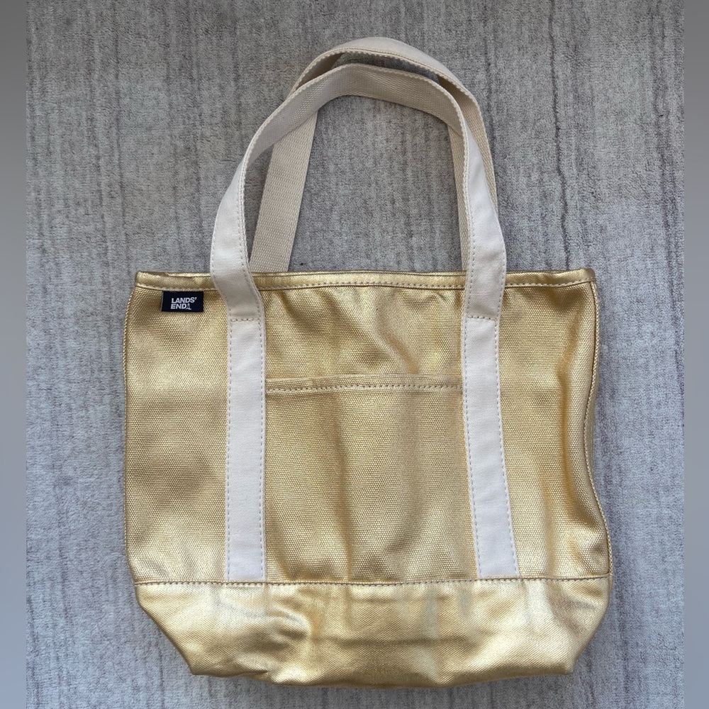 BRAND NEW Metallic Gold Medium Land’s End Tote Bag